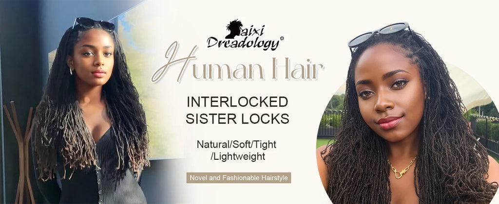 Colored 2mm Handmade Sisterlocs Real Human Hair Permanent Micro Locs Extensions Natural Looking Soft Dreadlock Interlocking