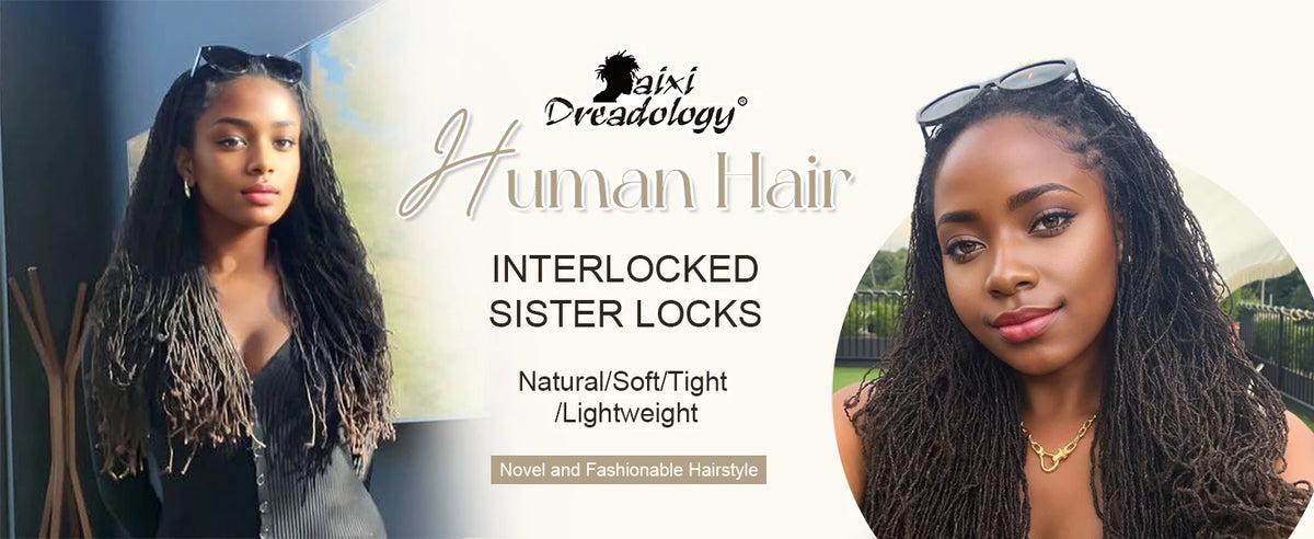 Colored 2mm Handmade Sisterlocs Real Human Hair Permanent Micro Locs Extensions Natural Looking Soft Dreadlock Interlocking