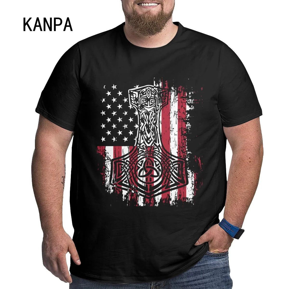 Unique Design Graphic Men T Shirts Plus Size Oversized Cotton T-shirts for Big Man Black Summer Short Sleeves Clothes Tops