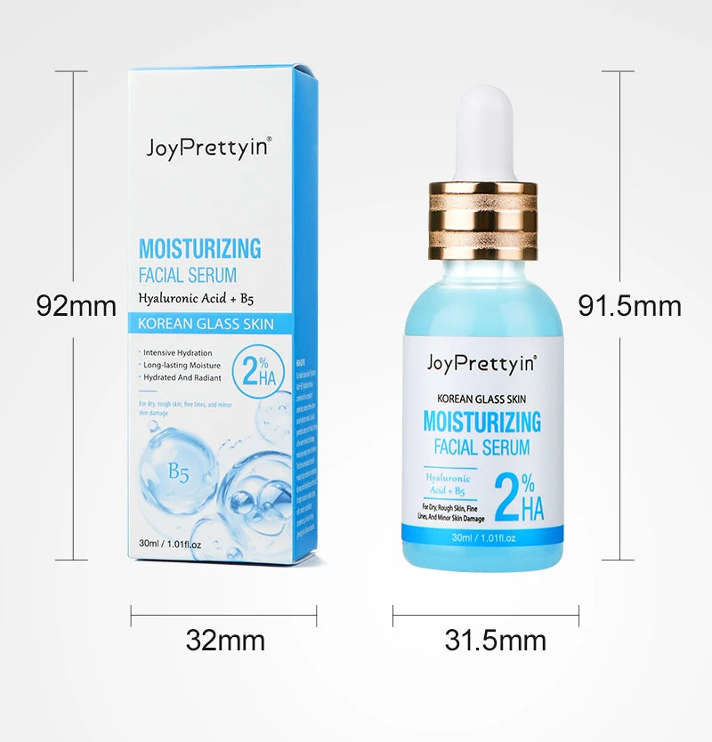 JoyPrettyin Moisturizing Face Serum Hyaluronic Acid Facial Essence Reduces Dry Fine Lines Korean Skin Care