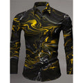 2024 New 3D Printing Color Gradient Art Abstract Graphics Fashion Casual Comfortable Cool Men's Long Sleeve Shirt For Dating