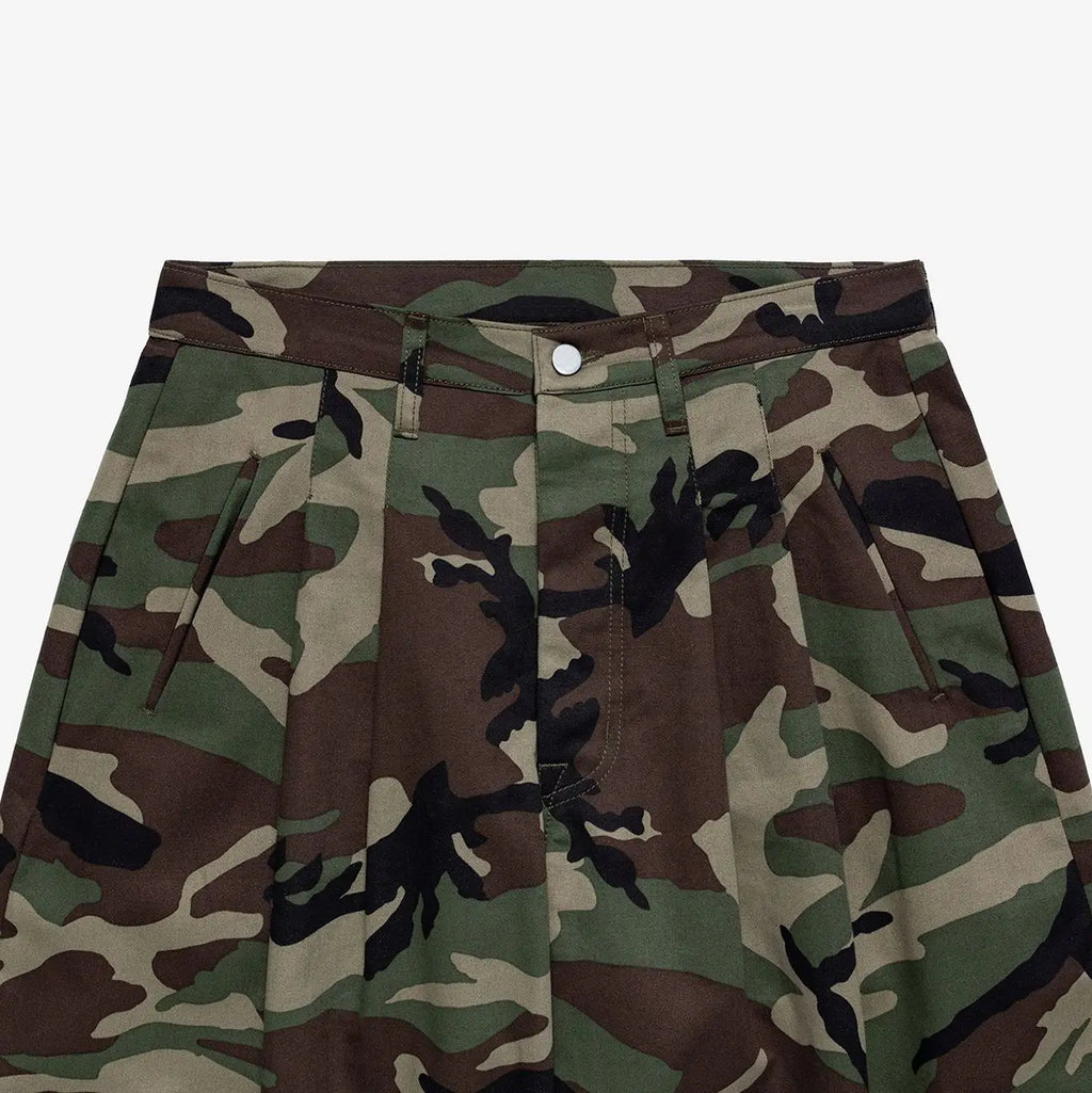 Women's Camouflage Wide Leg Pants Loose Casual High Waist Trousers Vintage Pockets Cropped Pants 2025 Streetwear Harajuku Capris