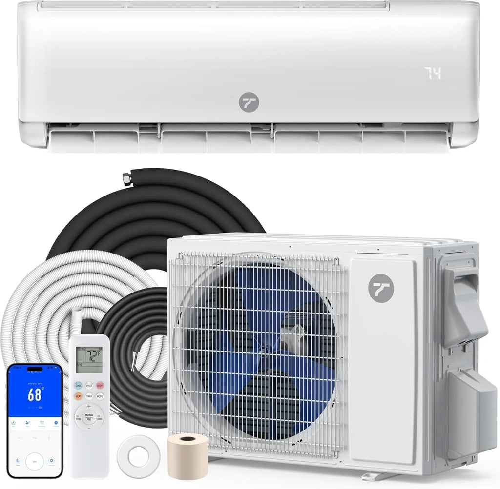 18000 BTU Mini Split AC/Heating System, 20 SEER2 Inverter, 208/230V Ductless Air Conditioner for Up to 1250 Sq.Ft, WiFi, Custom