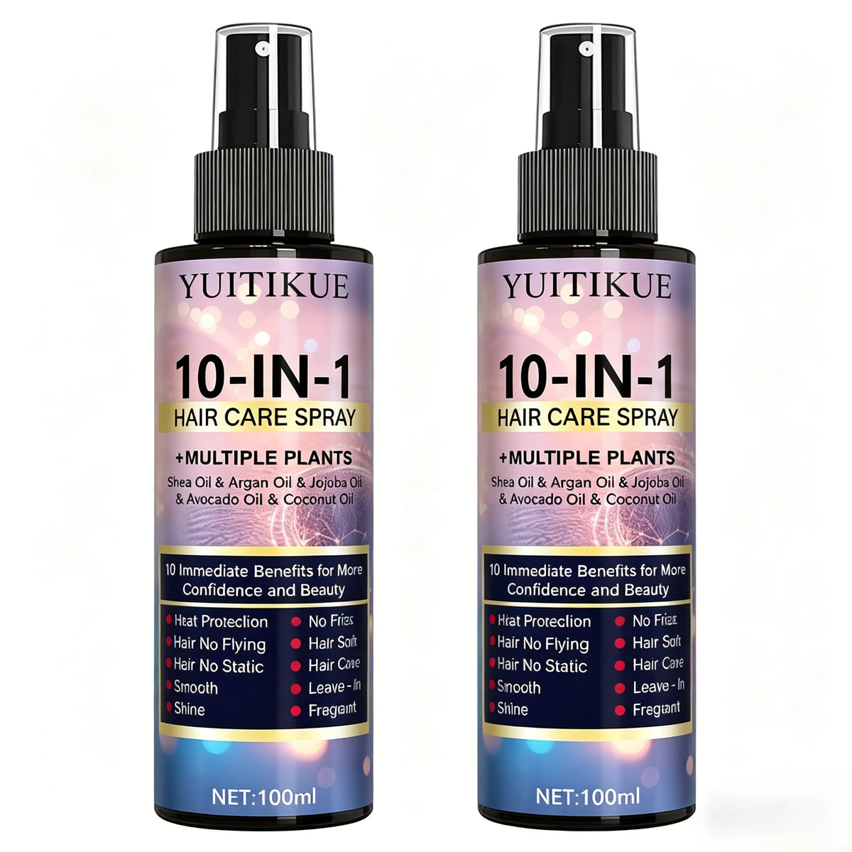 YUITIKUE 10-in-1 Hair Care Spray, Leave-In Conditioner with Natural Oils for Smooth, Shiny & Tangle-Free Hair
