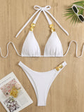 Fashion Sexy Bikini Women Two Piece Swimsuit Summer Beachwear Feminine Bikinis Set Swimwear Female Halter Trikini Dropshipping