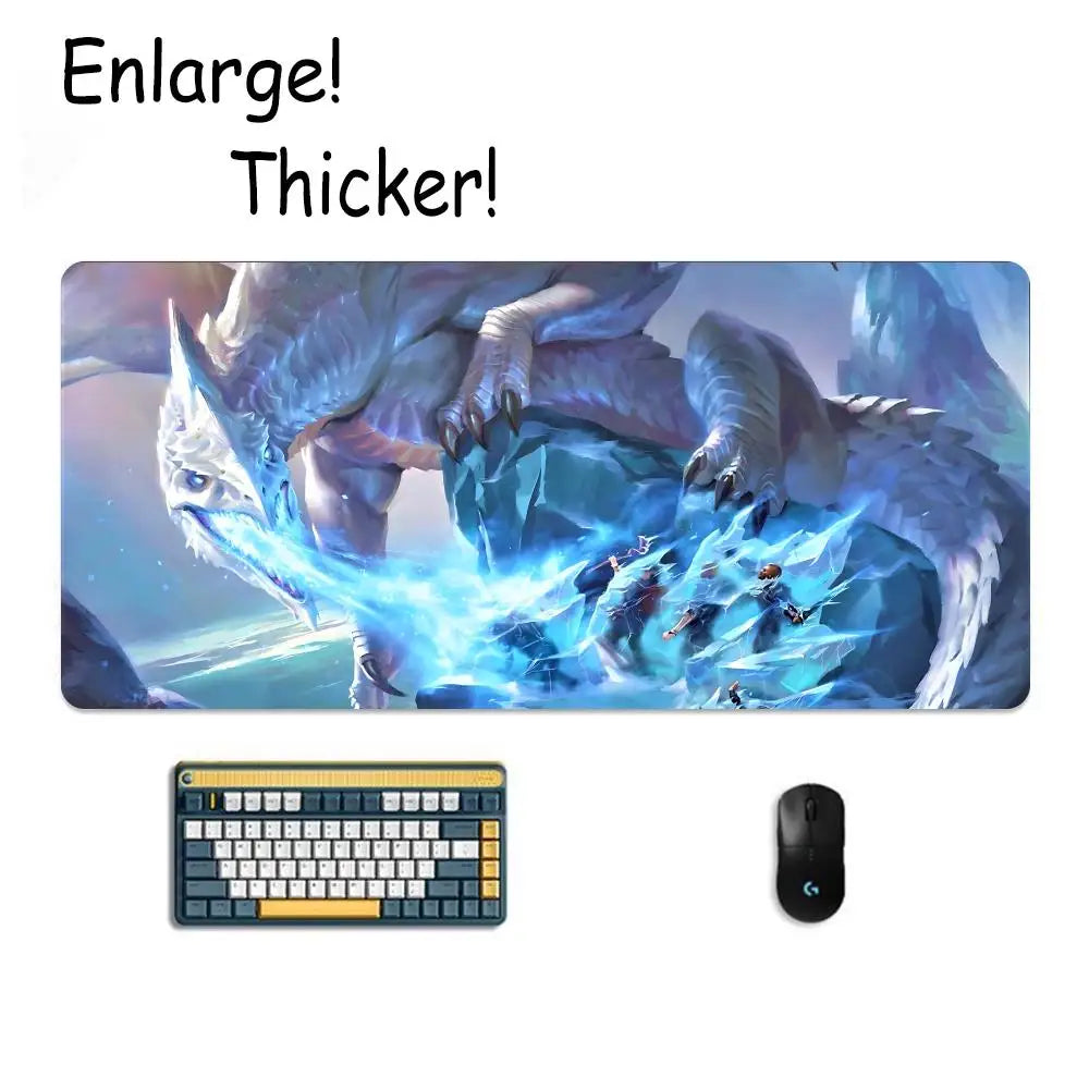 D&D D-Dungeon & Dragons Mouse Pad Tapetes de Mesa Teclado, Borracha Kawai, Tapete de Mesa Antiderrapante, XXL90x40cm