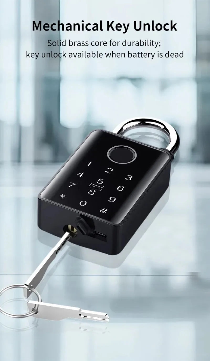 Tuya Smart Door Lock Fingerprint Padlock Password APP Card Key Unlock 7mm 10mm Smart Padlock Waterproof Electronic Lock