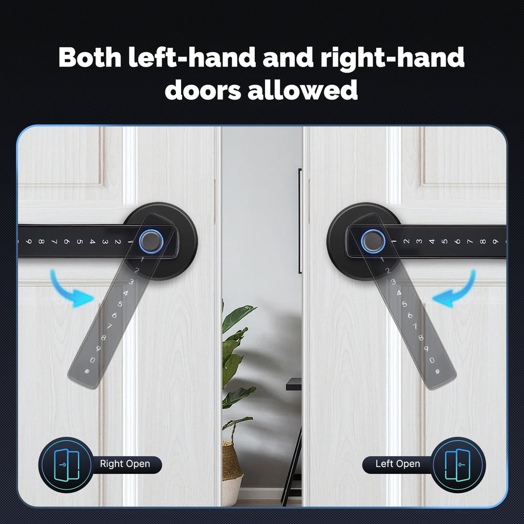MOES Tuya Bluetooth Smart Fingerprint Door Handle Lock Electronic Password APP Remote Unlock Hotel Apartment Office Rental House