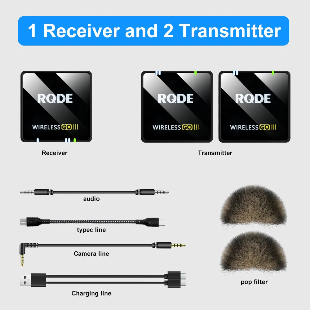Factory Direct NXG Wireless Lavalier Microphone 1‑to‑1/2 Dual Transmitter Lapel Mic Noise Cancelling 360° Pickup For Smartphone Camera Vlogging Live Broadcast