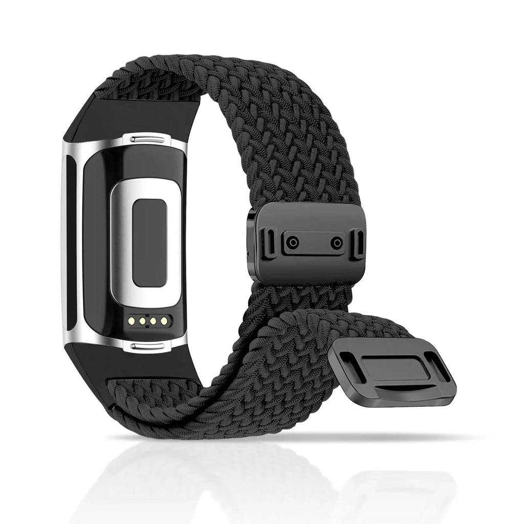 Rainbow Color Braided Band With Magnetic Quick Release Buckle Compatible For Fitbit Charge 5 Charge 6 Bands for Women