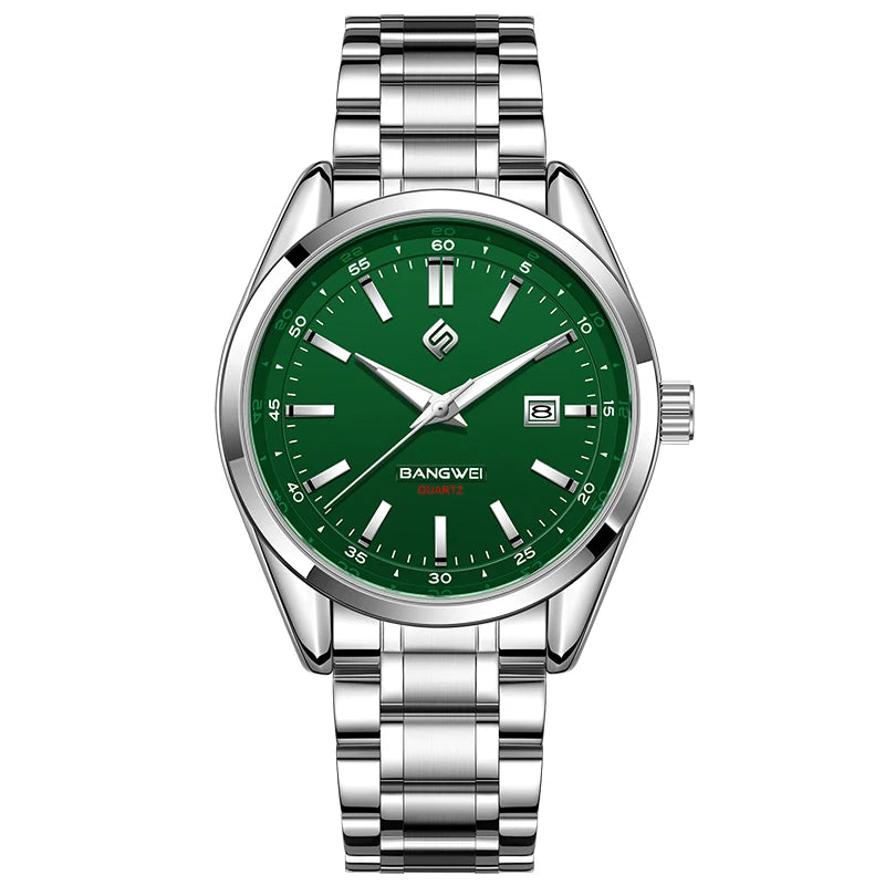 BANGWEI 2025 Business Men's Watch Waterproof Stainless Steel Quartz Watch Luminous Fashion Calendar Watches for Men Reloj Hommes