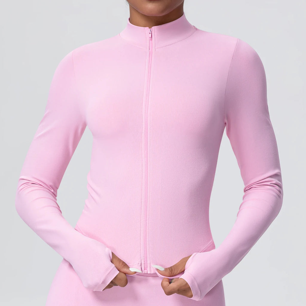 Yoga Long Sleeved for Woman 1PC Summer Running Shirts Solid Color Yoga Zipper Long Sleeves Zipper Jacket Women Fitness Yoga Top