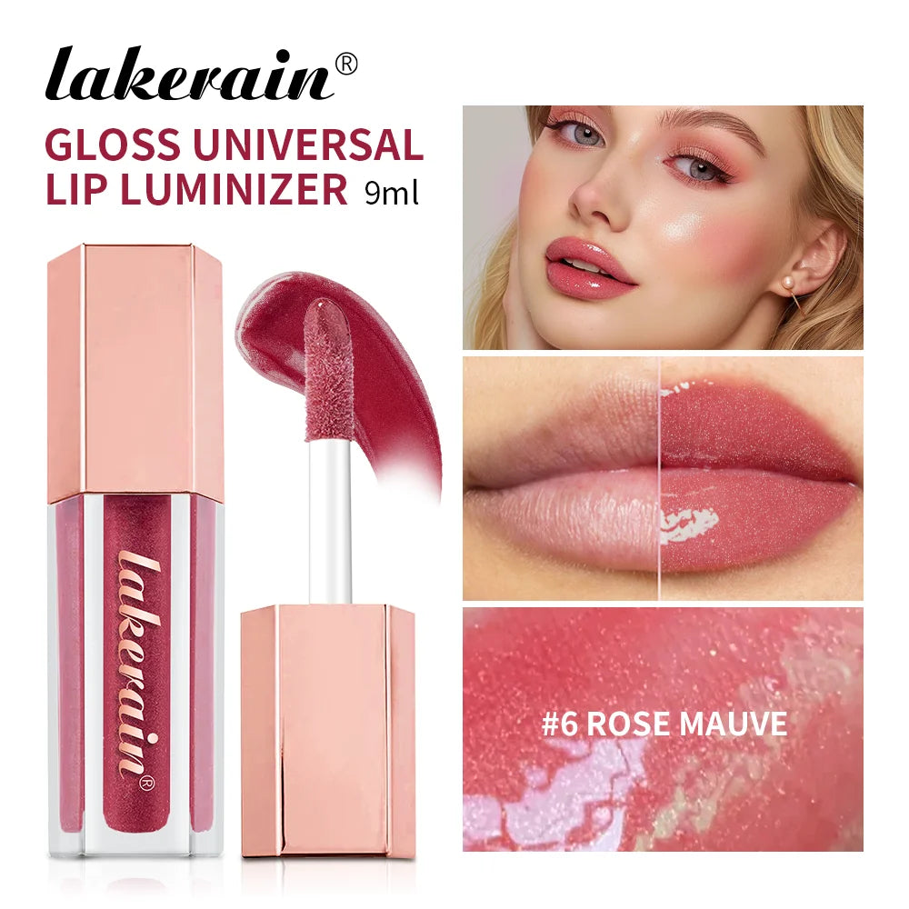 8-Color Liquid Light Glitter Lip Glaze Long-lasting Deep Moisturizing Lip Gloss Reduce Lips Lines Slight Shimmer Makeup Lip Oil