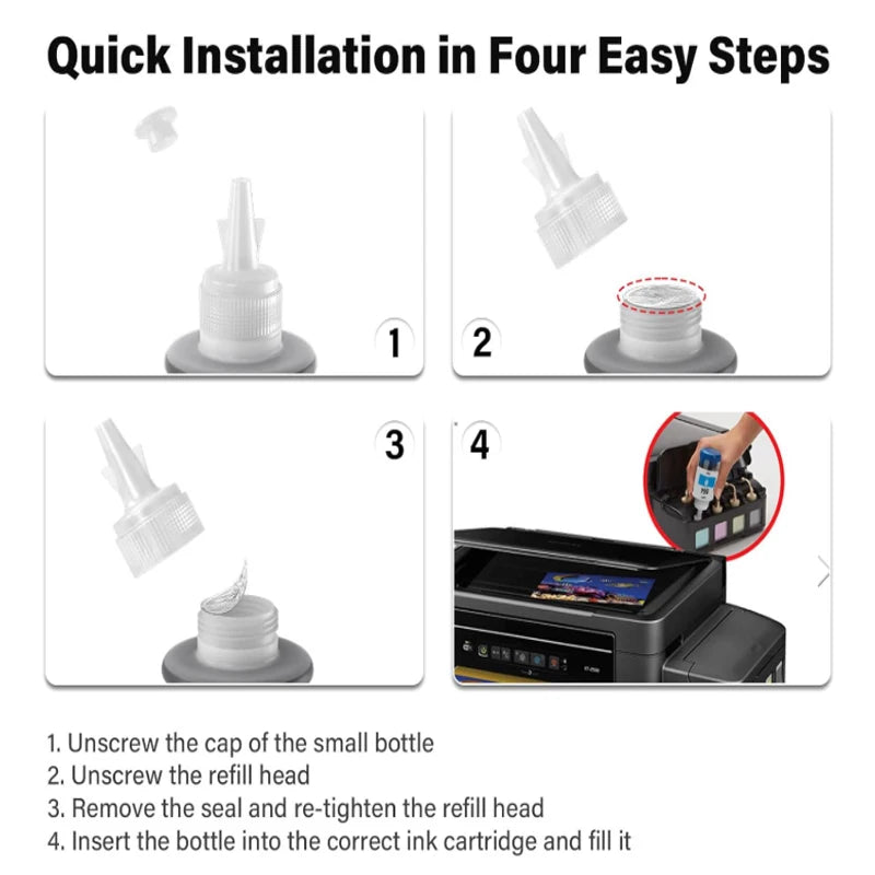 For Epson 664 Refill Ink Kit 70ML For Epson L110 L100 L110 L300 L235 L355 L350 550 L555 132 L120 L200 210 Printer