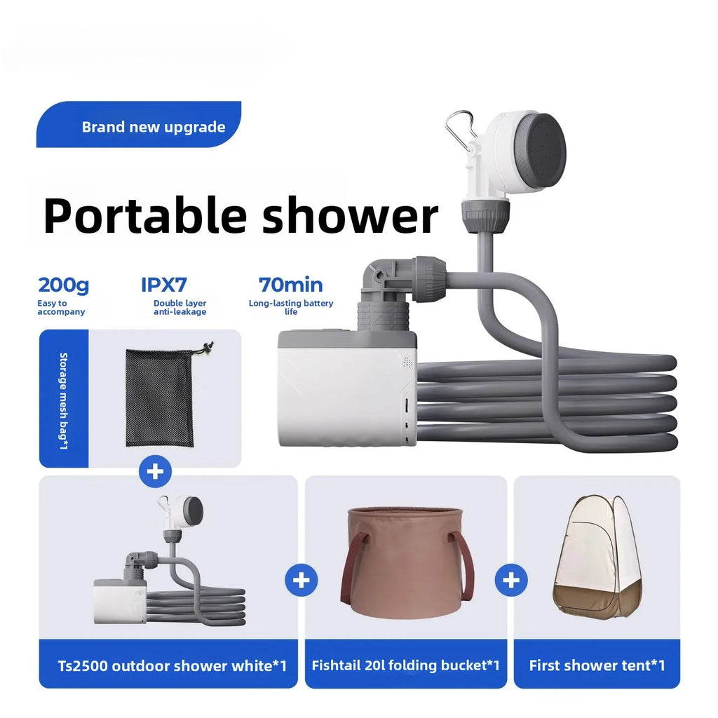 Outdoor portable electric pump shower camping electric shower dormitory bath artifact