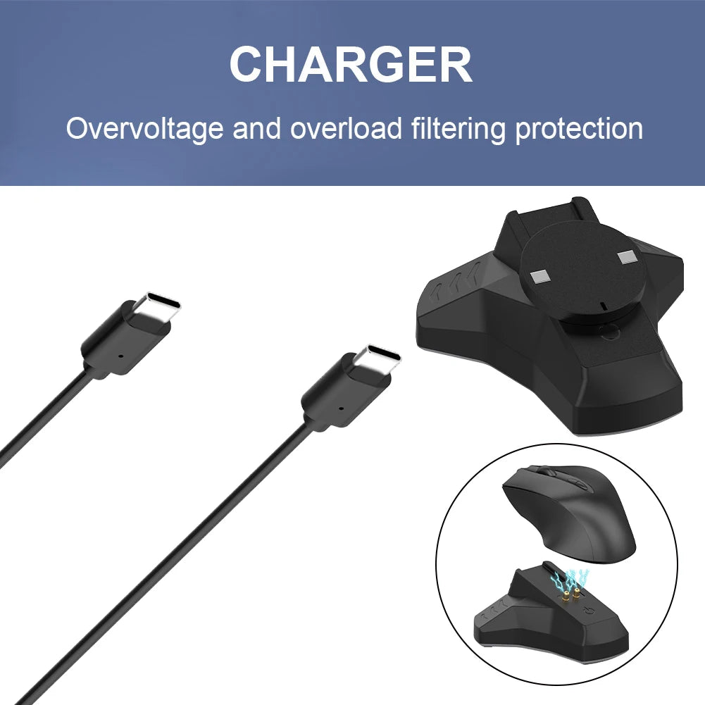 For ProX Superlight 2/G PRO Wireless Mouse Charger Anti-Slip Gaming Mouse Charging Dock with USB Cable Mice Charge Base