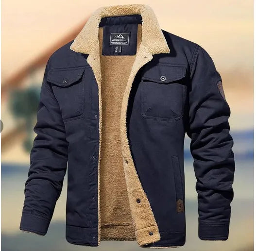 New in autumn and winter, men's jacket, velvet cotton tooling casual coat