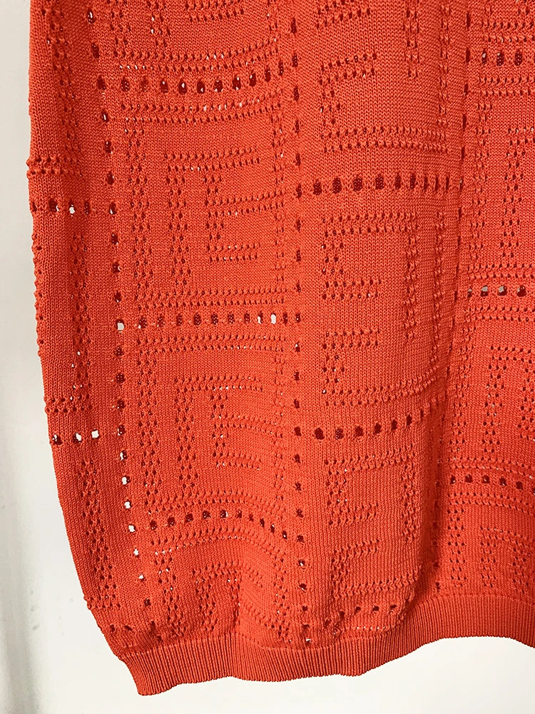 HIGH STREET Newest 2026 Summer Fashion Designer Sleeveless Hollow Out Monogram Knitted Tank Dress