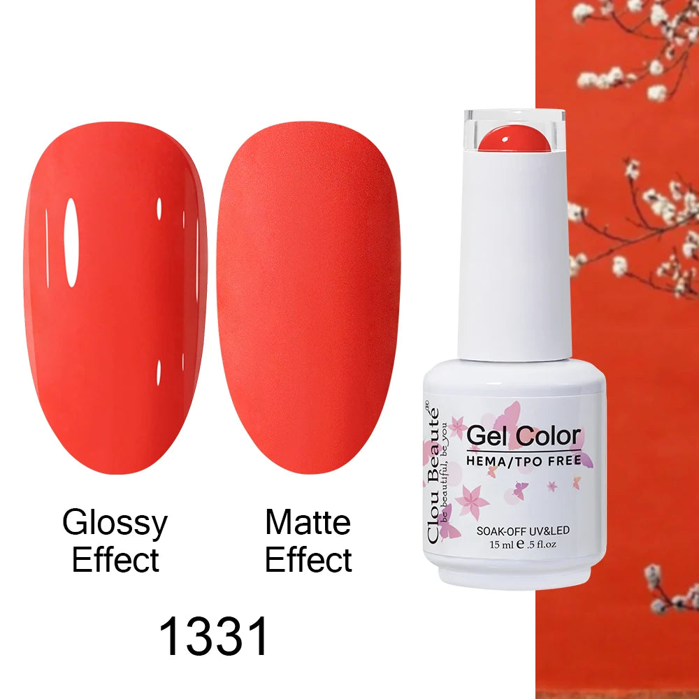 Clou Beaute HEMA TPO FREE Caramel Brown Wine Red Coffee Gel Nail Polish High Pigment Autumn Nail Art Full Coverage UV Varnish