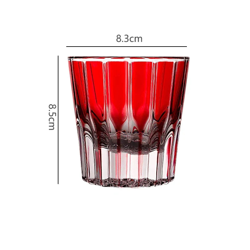6.9oz 200ml Creative Vertical Stripes Whiskey Cocktail Glass Household Wine Glass Drinkware Ins Style Colorful Crystal Glass Cup