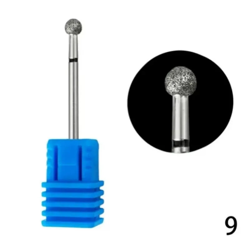 Flame Cone Cuticle Clean Nail Drill Bit 3/32'', Professional Safety Carbide Diamond Nail Bit Nail Cleaner for Cuticle Dead Skin