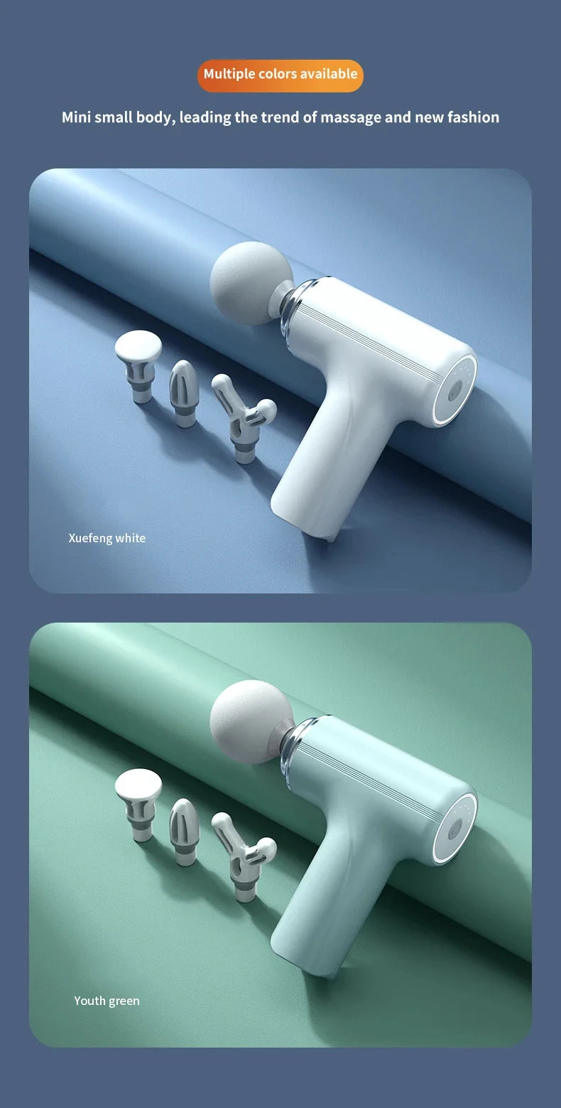 Portable AI Fascial Massage Gun Electric Percussion Massager Body Relaxation With 4 Replaceable Massage Head LED Night Light