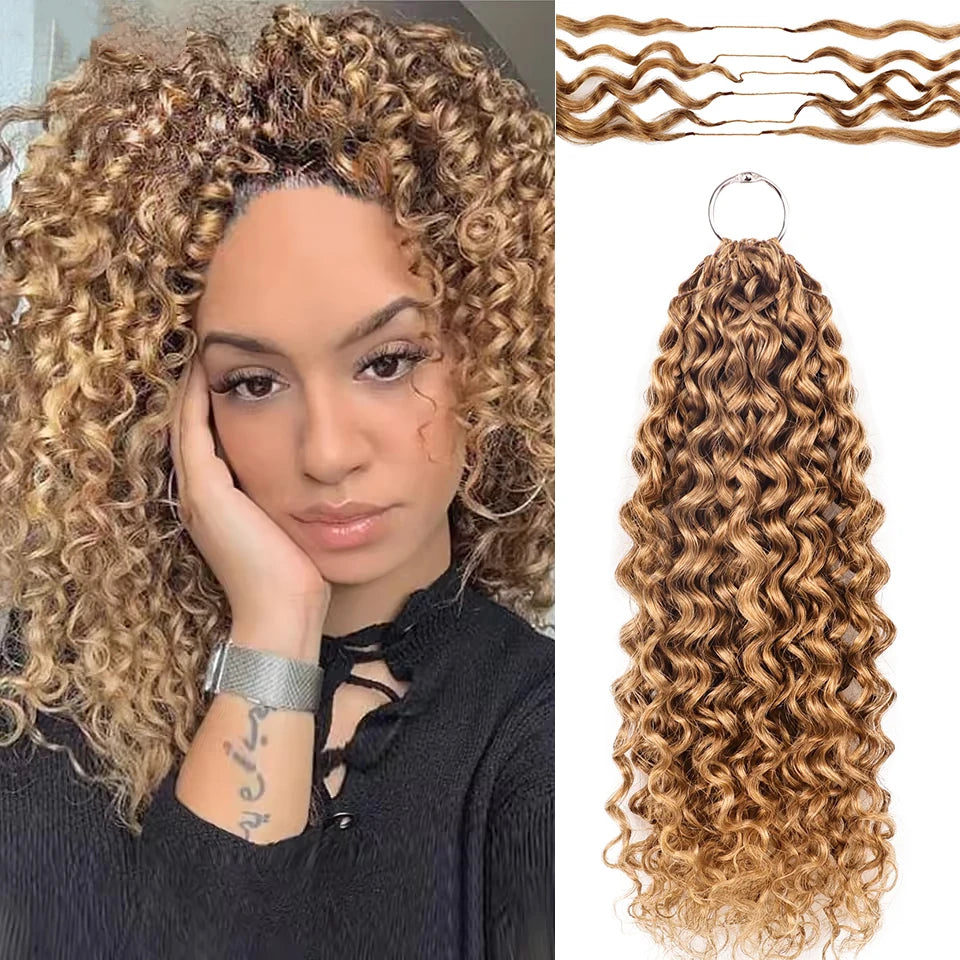 Honey Blonde Water Wave Crochet Hair – Pre-Separated Style