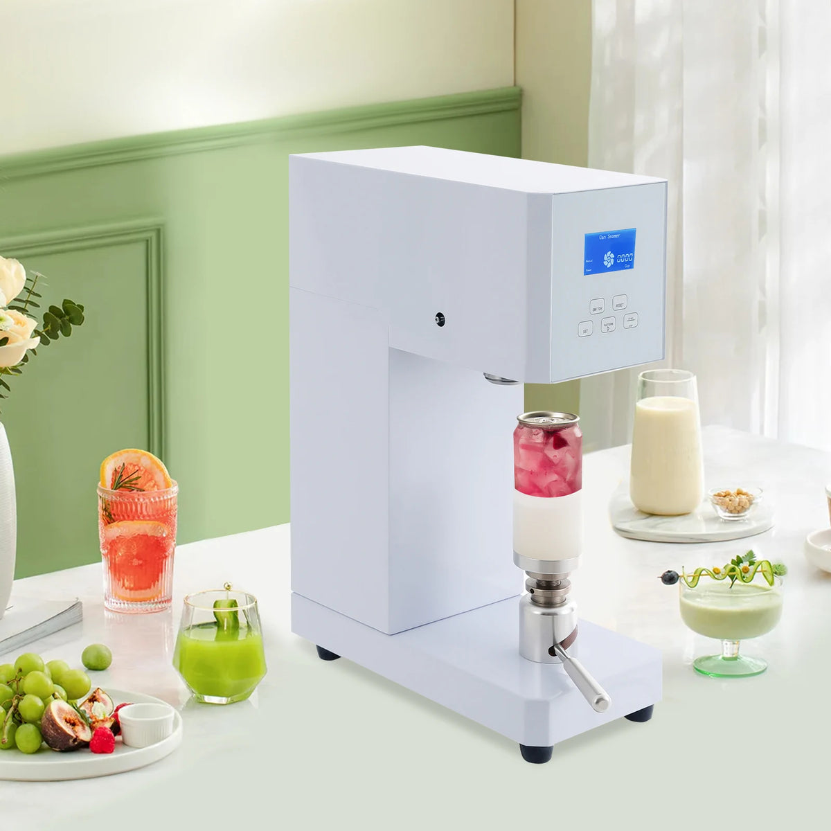 370W Automatic Milk Drink Bottle Sealer Cans Sealing Machine, Beverage Seal Machine LED Display