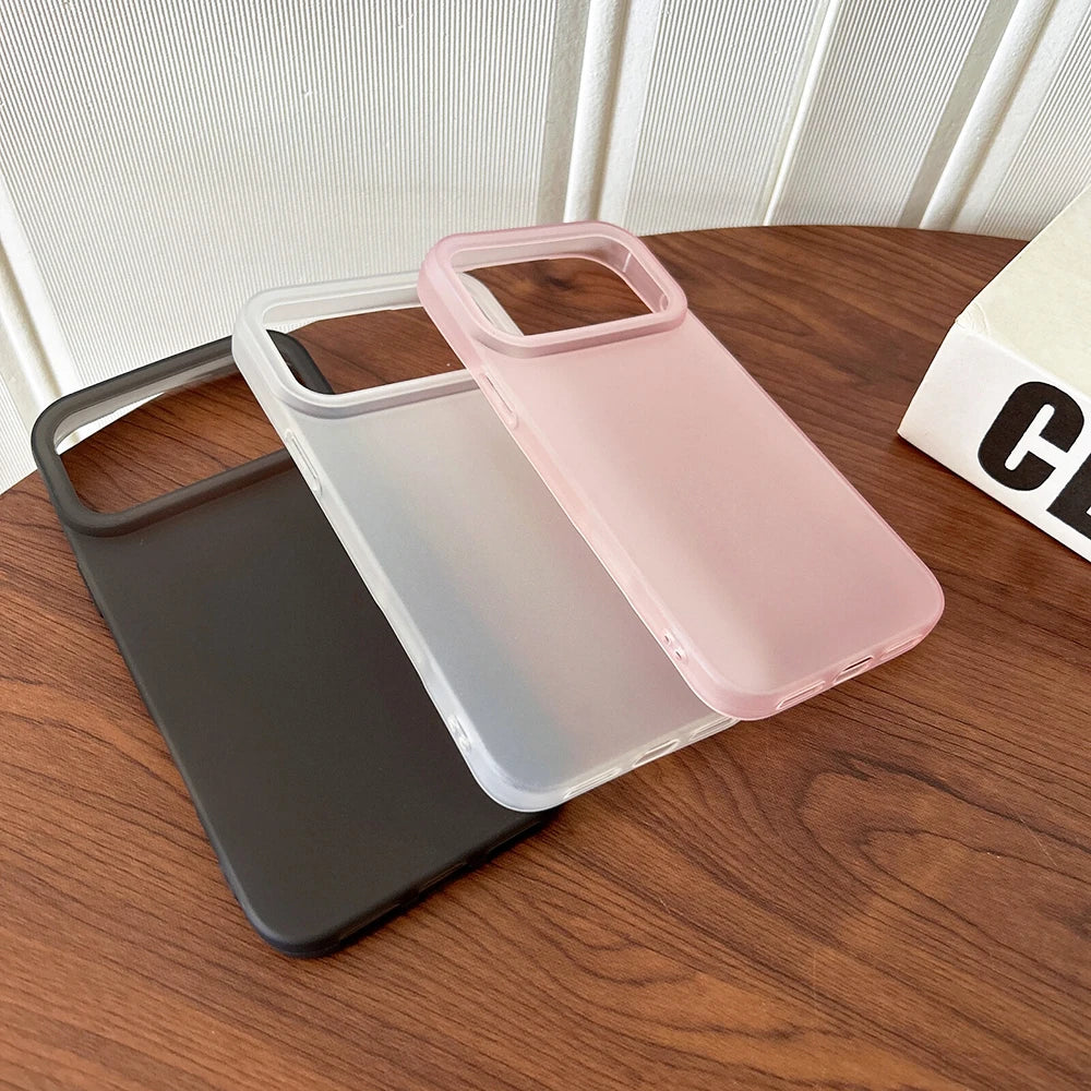 Luxury Transparent Matte Case For iPhone Air 17 16 15 14 13 12 Pro Max Plus 16E Clear Candy Color Silicone Soft Cover Shell 17P
