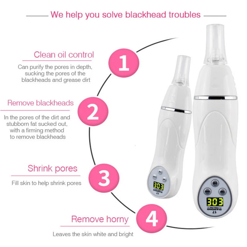 Dermabrasion Peeling Blackhead Acne Pore Remove Facial Skin Care Beauty Machine Vacuum Face Diamond Pen home Beauty Equipment