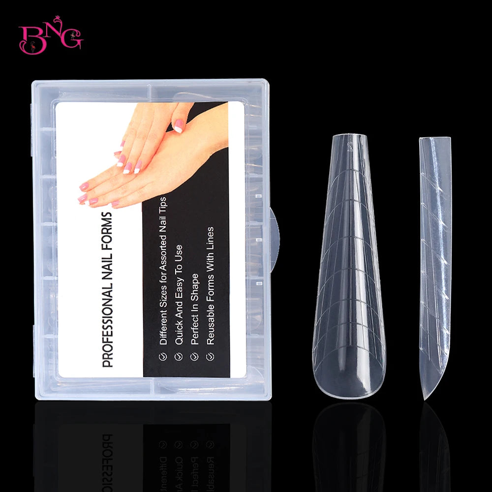 BNG Top Forms for Nails Dual Forms Nails Forms for Extension Full Cover Quick Building Gel Mold Tips Poly Nail Gel Mold
