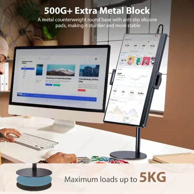Portable Monitor Tablet Stand Adjustable Height Desktop Monitor Bracket for 4.7-17.3 inch Phone Tablet Monitor Support Holder