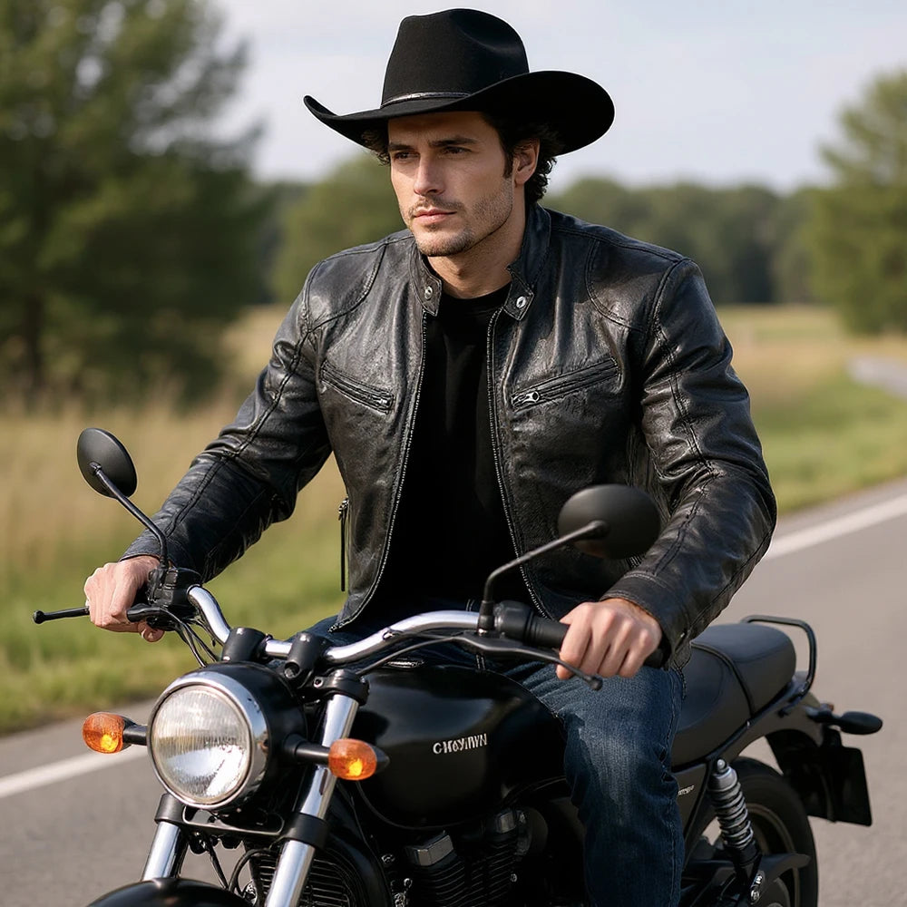 Men Retro Motorcycle Jacket PU Leather Motocross Jacket Chaqueta Moto Spring Autumn Motorbike Riding Jacket Protective Gear