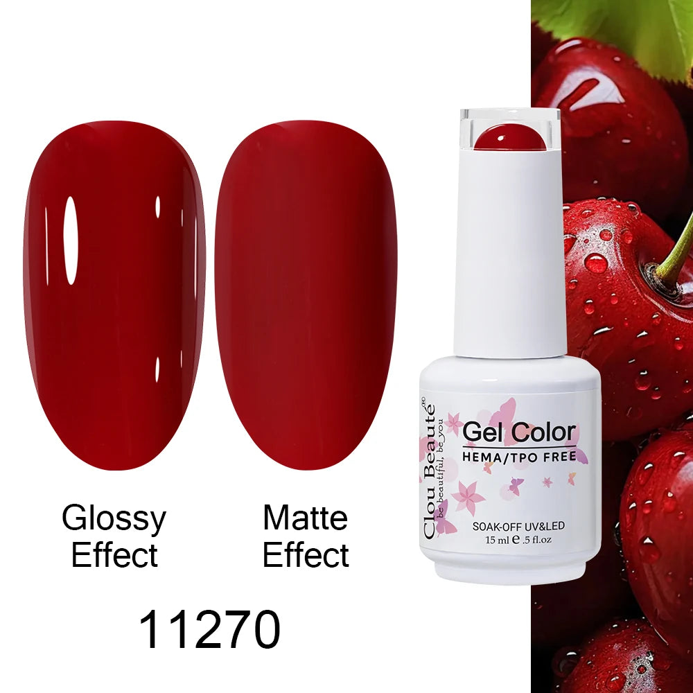 Clou Beaute HEMA TPO FREE Caramel Brown Wine Red Coffee Gel Nail Polish High Pigment Autumn Nail Art Full Coverage UV Varnish