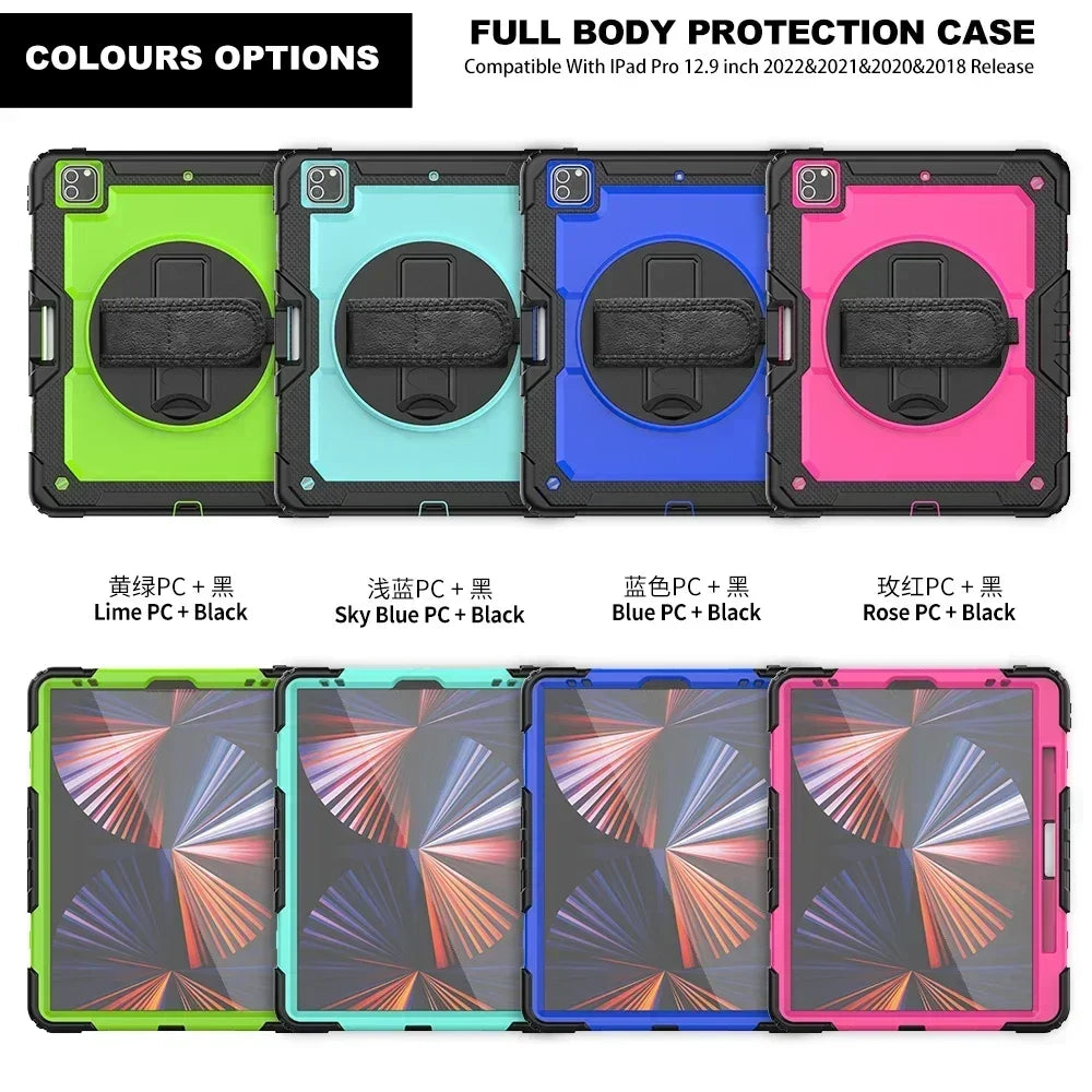 360 Rotation Kids Stand Tablet Case for 2026 New IPad Air 8 M4 11 13 inch , For iPad A19 12th 11th 10th A16 Air 7 6 M3 M2 Cover