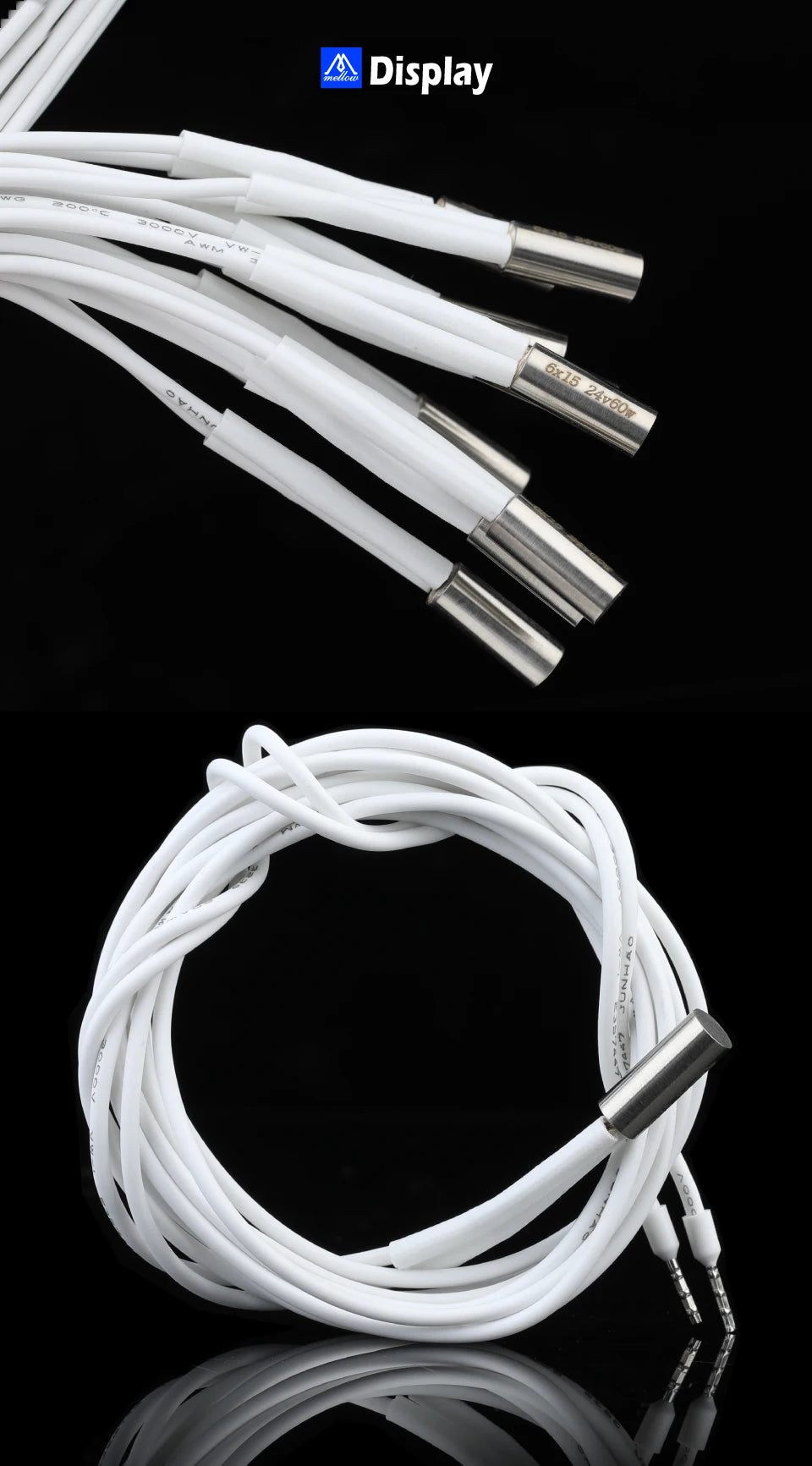 Mellow 1Pcs 24V 60W 6*15MM Ceramic Cartridge Heater Heating Tube For 3D Printer Parts  E3DV6 J-Head / Phaetus Dragon HotEnd