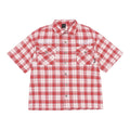 Chicano Safari Short Sleeve Shirt Mens Summer Streetwear Casual Loose Letter Embroidery Lapel Plaid Shirt Man