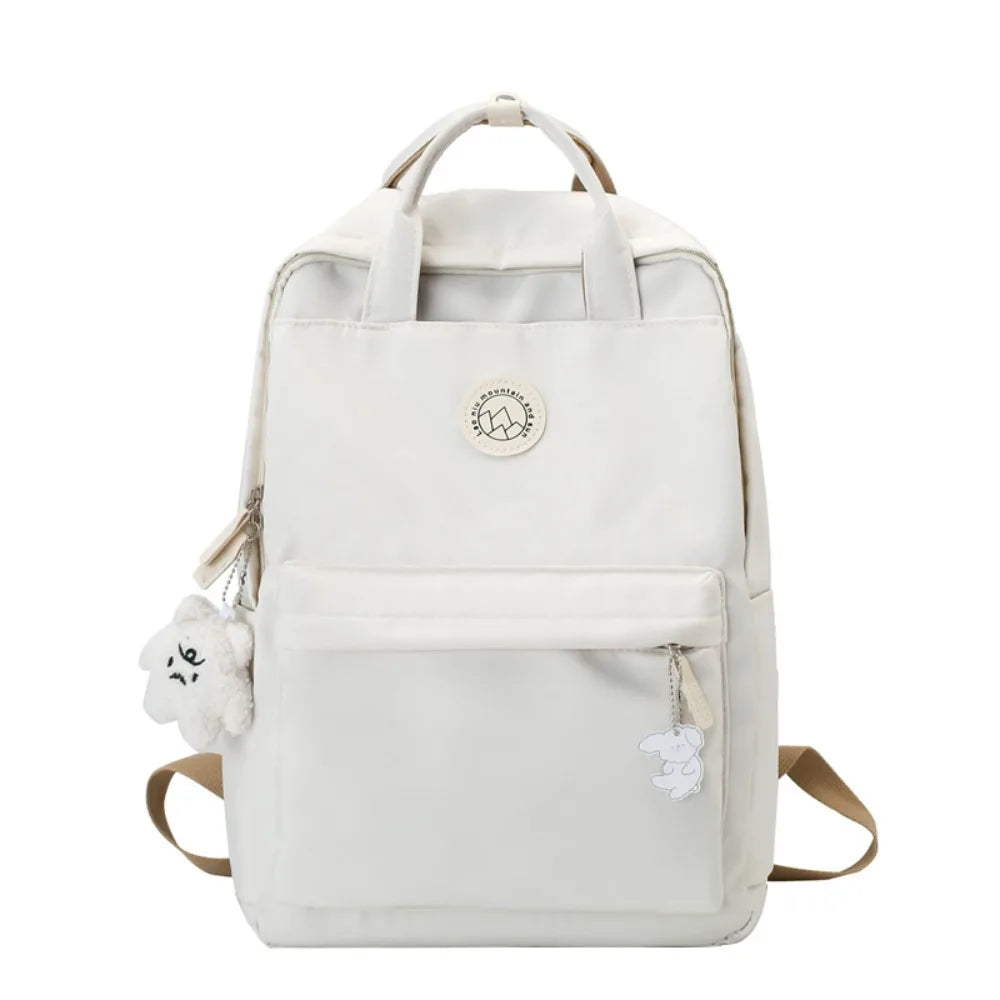 Lightweight Waterproof Women Backpack Large Capacity Solid Color Travel Backpack Nylon Ergonomic Laptop Book Bag For Teenagers