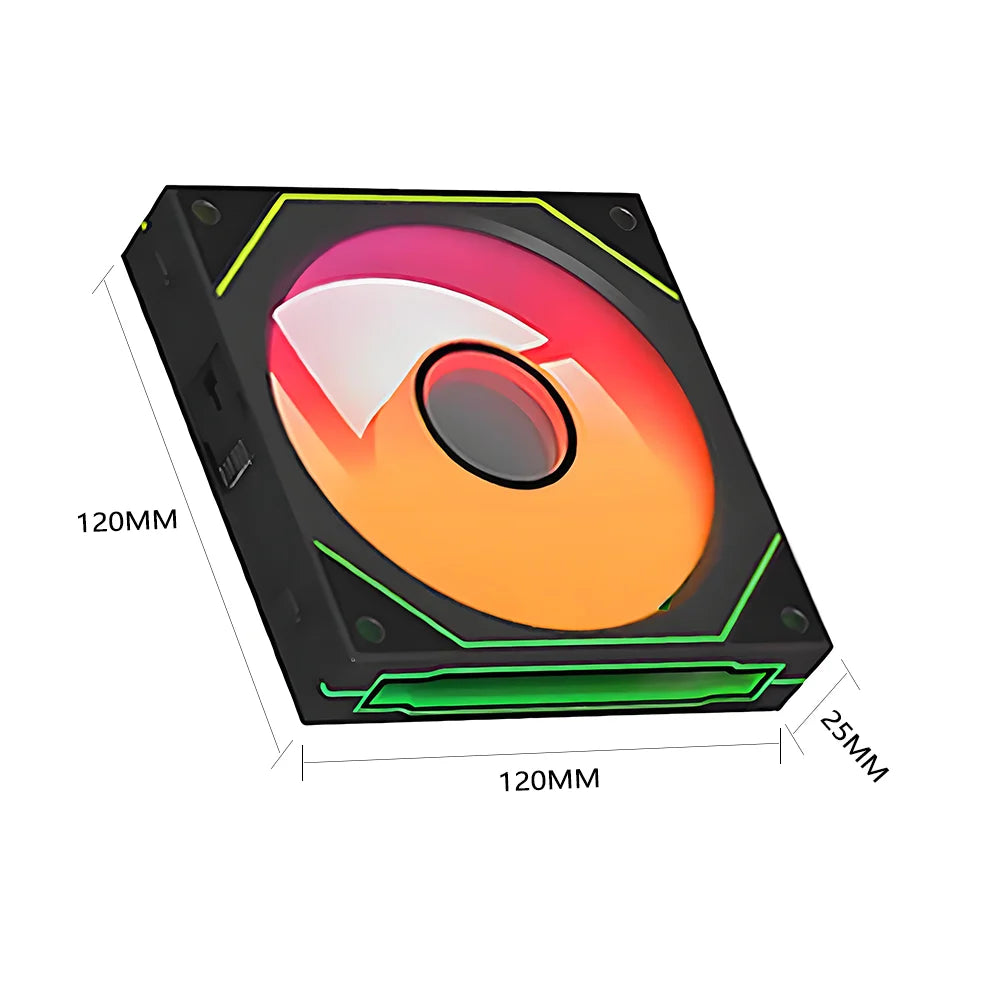 PC Case Fan 120mm ARGB Mirror Cycling Lighting Effect CPU Cooling Fan 4-Pin PWM 58.36CFM Fan for Computer Water Cooling