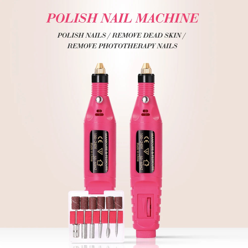 LULAA Electric Nail Drill Machine Set Pedicure Grinding Equipment Mill For Manicure  Professional Strong Nail Polishing Tool
