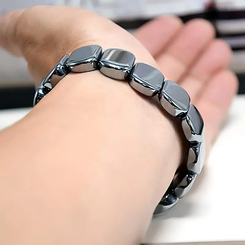 Hematite Bracelet For Men Reclaim Your Edge Confidence Natural Hematite Stone Beaded Stretch Healing Bracelets Gift Jewelry ﻿