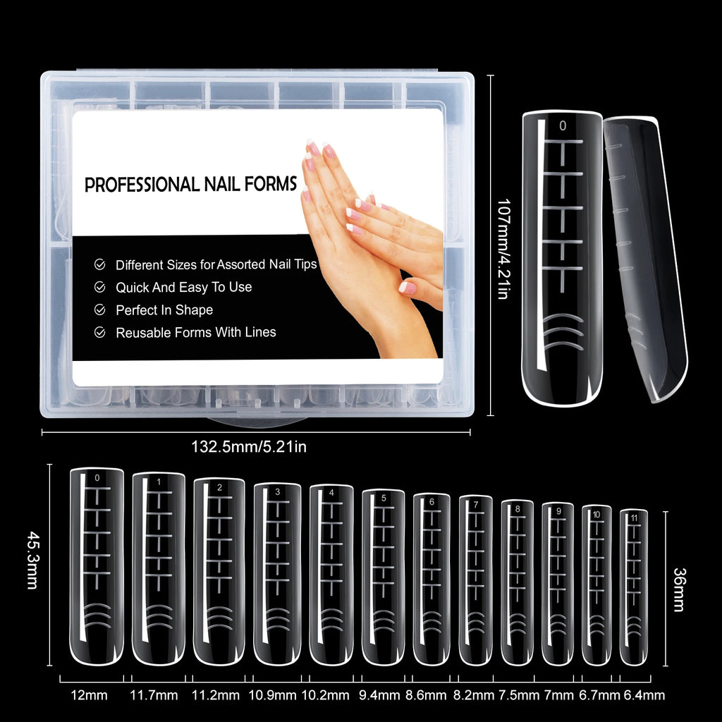 BNG Top Forms for Nails Dual Forms Nails Forms for Extension Full Cover Quick Building Gel Mold Tips Poly Nail Gel Mold