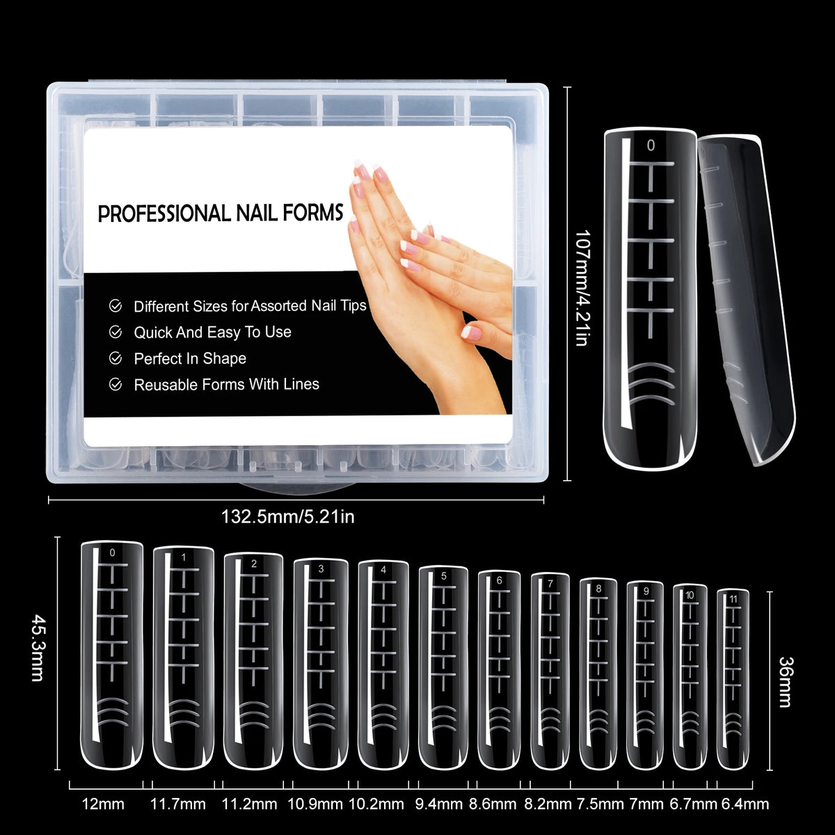 BNG Top Forms for Nails Dual Forms Nails Forms for Extension Full Cover Quick Building Gel Mold Tips Poly Nail Gel Mold