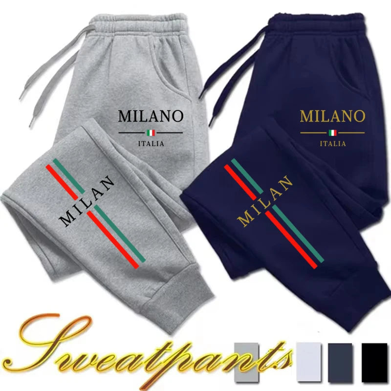 2026 Hot Sale Milan City Printed Jogger Pants Men Women Autumn Winter Casual High Quality Outdoor Running Sports Casual Pants