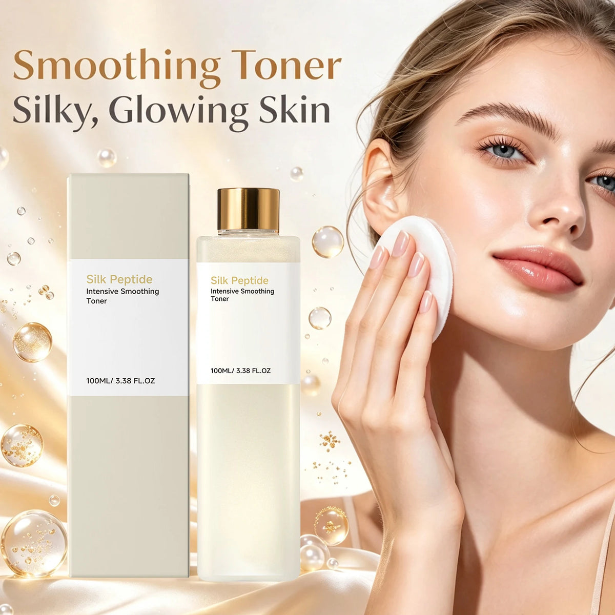 Silky Peptide Toner Intense Smoothing Hydrating Gentle Skin Conditioning Lasting Moisture Soft Texture Makeup Base Facial Toner