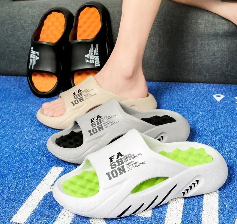 New Summer Man Massage Slippers 2026 Indoor Outdoor Beach Sandals Soft Bottom Casual Slippers Male Flip Flops Mens Sandals