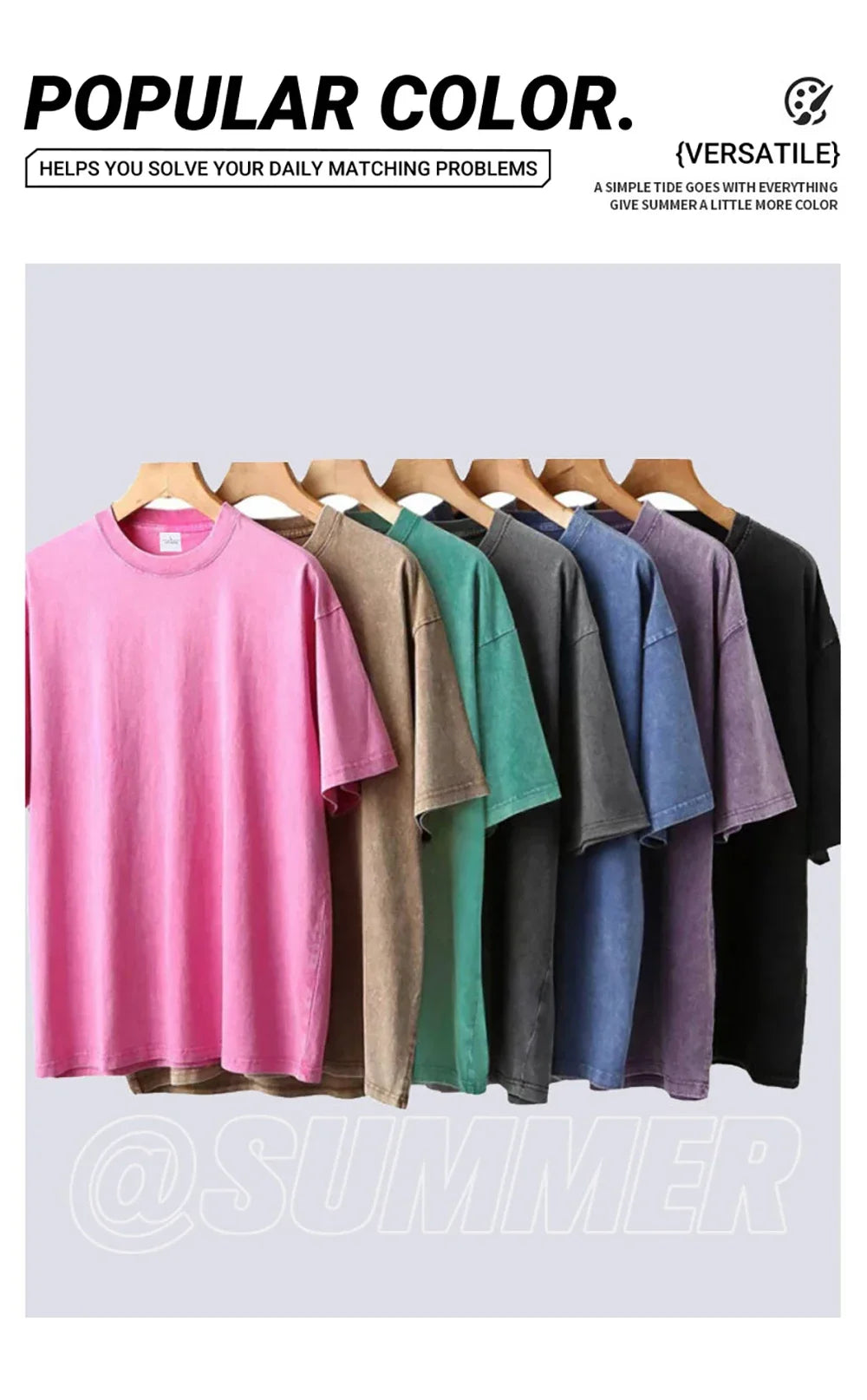 Men's Women Washed Vintage T-Shirts Street Hip Hop Retro Punk T Shirt Harajuku Casual Cotton Short Sleeve Couple TShirts Tees