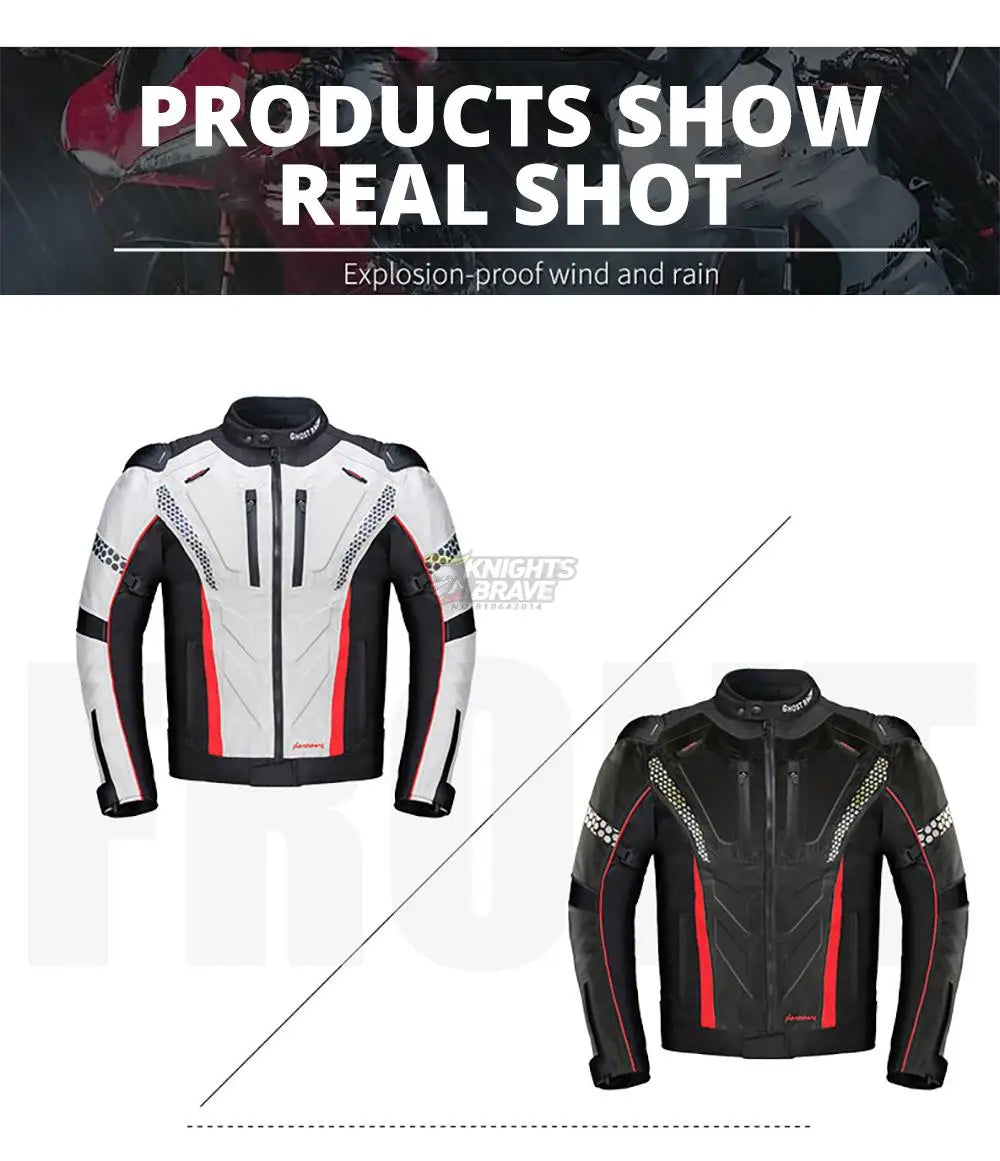 Four Seasons Motorcycle Jacket Moto+Protector Motorcycle Pants Cold-proof Waterproof Moto Suit Touring Clothing Protective Gear