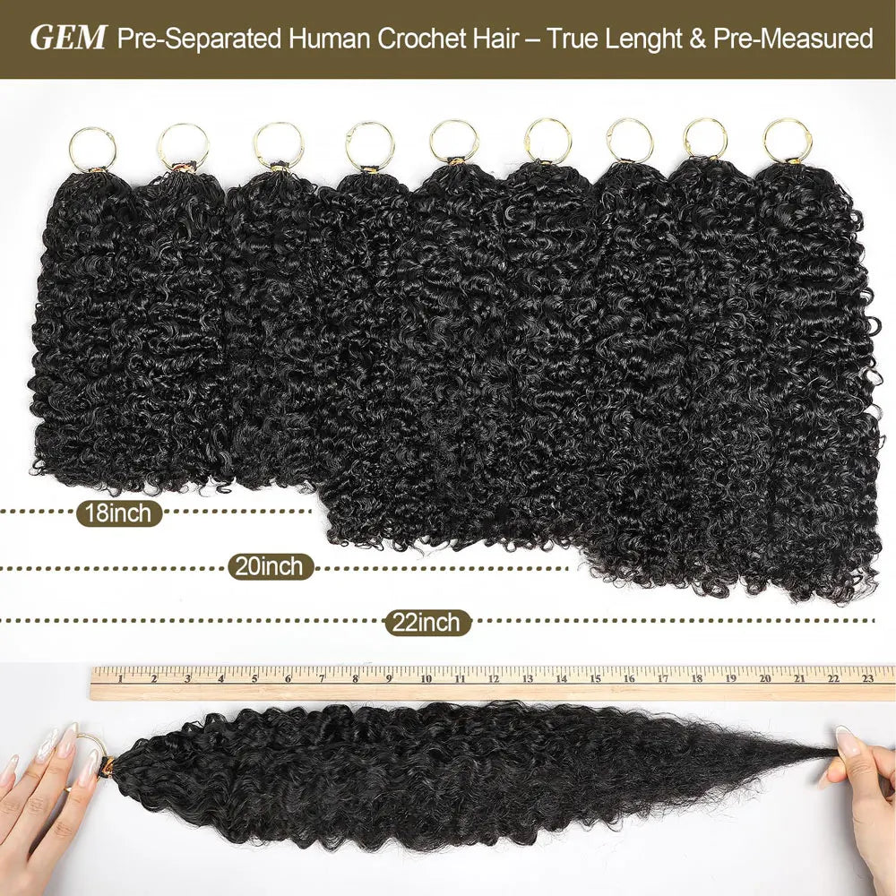 16A Burmese Curly Crochet Human Hair Boho Braids Feathered Virgin Miracle Knots Crochet Human Hair Extensions For Women 60g/Pack