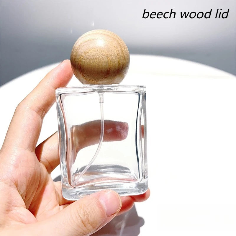 100/50/30ML Perfume Bottles Square Glass Portable Spray Bottle Large Capacity Replacement Empty Wholesale Refillable Containers
